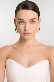 Monday Pearl Droplet Earrings Silver