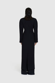 Bonded Crepe Hourglass Coat