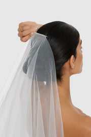 Tear Drop Veil - Bright Ivory