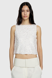 Textural Beaded Crop Top