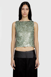 Textural Beaded Crop Top